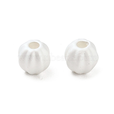 Matte Silver Color Round Alloy Beads