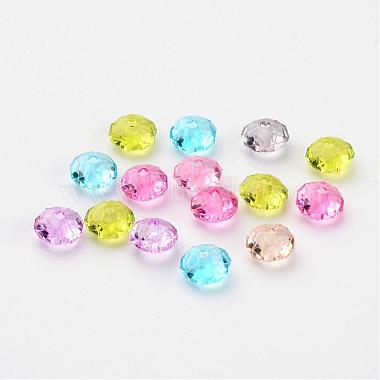 Transparent Acrylic Faceted Rondelle Beads(X-PL408Y)-2