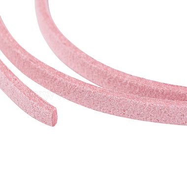 Ярко-розовый плоский шнур из искусственной замши диаметром 3x1.5 мм(X-LW-R003-28)-4