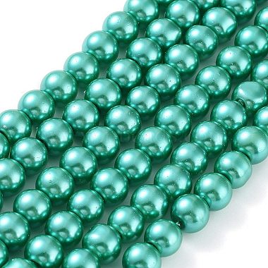 Baking Painted Pearlized Glass Pearl Round Bead Strands(HY-Q330-8mm-29)-2