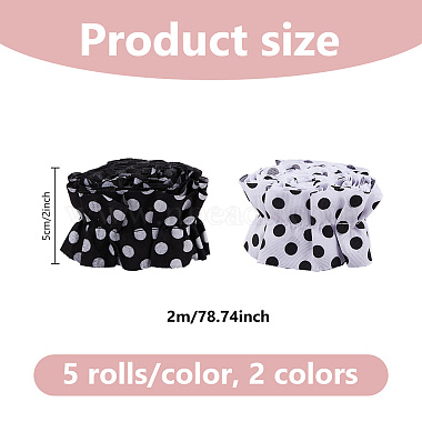 10 Rolls 2 Colors Polyester Wrinkle Ribbons(OCOR-DC0001-33)-2