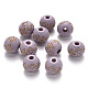 Perles de bois naturel peintes(X-WOOD-N006-03A-12)-1