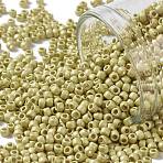 TOHO 11/0 Round Beads, Japanese Seed Beads, (PF559F) PermaFinish Yellow Gold Metallic Matte, 2.2mm, Hole: 0.8mm, about 1110pcs/10g(X-SEED-TR11-PF0559F)