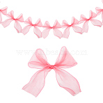 1Pc Polyester Bowknot Hanging Banners, for Wedding Party Decorations, Pink, 2000mm(FEPA-CP0001-03)