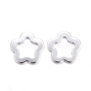 201 Stainless Steel Links connectors, Flower, Silver Color Plated, 11x11.5x1mm, Hole: 6.5mm(X-STAS-H557-04S)