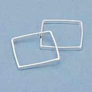 Brass Linking Rings, Long-Lasting Plated, Square, 925 Sterling Silver Plated, 12x12x1mm, Inner Diameter: 11x11mm(KK-Y003-01F-S)