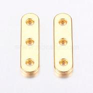 Alloy Spacer Bars, Lead Free & Cadmium Free, Golden, 24x6x2mm, Hole: 2mm(PALLOY-00406-G-RS)