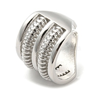 Brass Open Cuff Ring, Multi Lines, Platinum, US Size 7 1/2(17.7mm)(RJEW-C033-05P)