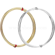 2Pcs 2 Colors Brass Wire, Square, Mixed Color, 0.6x0.6mm, about 16.40 Feet(5m)/pc(FIND-BC0003-77)