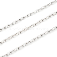 304 Stainless Steel 
Paperclip Chains, Drawn Elongated Cable Chains, Soldered, Stainless Steel Color, 4x2x0.5mm(STAS-H111-03P)