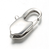 304 Stainless Steel Lobster Claw Clasps, Stainless Steel Color, 18x9x4mm, Hole: 1x1.5mm(X-STAS-F094-05F-P)