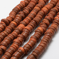 Dyed Natural Coconut Disc Bead Strands, Saddle Brown, 9x2~6mm, Hole: 3mm, about 108pcs/strand, 15.7 inch(COCB-O003-07I)