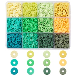 2544Pcs 12 Colors Eco-Friendly Handmade Polymer Clay Beads, Disc/Flat Round, Heishi Beads, Mixed Color, 6x1mm, Hole: 2mm, about 212pcs/color(CLAY-FS0001-36)