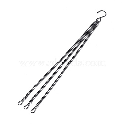 Flower Pot Basket Replacement Chain, with Hooks and Curb Chains, for Bird Feeders, Planters, Lanterns and Ornaments, Gunmetal, 36cm(X-FIND-WH0052-23A)