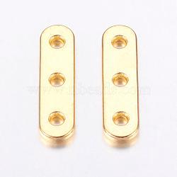 Alloy Spacer Bars, Lead Free & Cadmium Free, Golden, 24x6x2mm, Hole: 2mm(PALLOY-00406-G-RS)