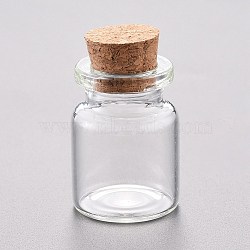 Glass Bead Containers, with Cork Stopper, Wishing Bottle, Clear, 2.2x3cm, Capacity: 5ml(0.17 fl. oz)(AJEW-P072-02A)