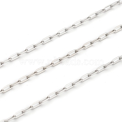 304 Stainless Steel 
Paperclip Chains, Drawn Elongated Cable Chains, Soldered, Stainless Steel Color, 4x2x0.5mm(STAS-H111-03P)