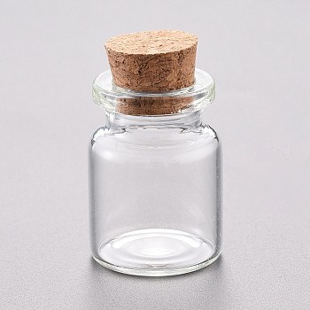 Glass Bead Containers, with Cork Stopper, Wishing Bottle, Clear, 2.2x3cm, Capacity: 5ml(0.17 fl. oz)