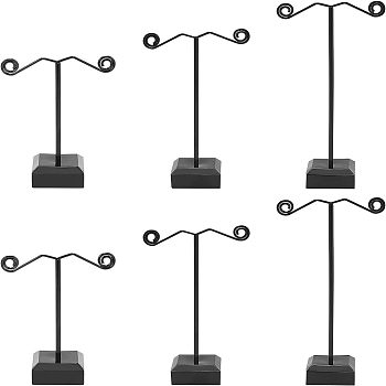 Acrylic Earring Display Stand Sets, Black, 1-1/8x2-1/2x3-3/8 inch(3x6.5x8.5cm)