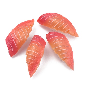 Artificial Plastic Sushi Sashimi Model, Imitation Food, for Display Decorations, Salmon Sushi, Red, 68x26x23mm