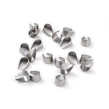 304 Stainless Steel Snap on Bails, Stainless Steel Color, 8x5.5x4.5mm