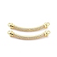 Brass Micro Pave Clear Cubic Zirconia Normal Link Connectors(X-ZIRC-K086-31G)-1