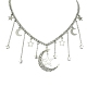 Halsketten mit Anhänger aus Stern- und Halbmondlegierung(NJEW-TA00119)-1