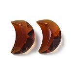 Glass Pendants, Moon Charm, Faceted, Coconut Brown, 30x20x11mm, Hole: 1.6mm(GLAA-I062-02B-05)