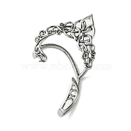 316 Surgical Stainless Steel Cuff Earrings, Fairy Ears, Left, Antique Silver, 64x52mm(EJEW-E300-05AS-03)