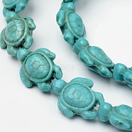 Dyed Synthetic Turquoise Beads Strands, Sea Turtle, Turquoise, 17~18x14x6~8mm, Hole: 1mm, about 23pcs/strand, 15 inch(G-M152-10-B)