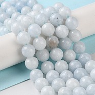 Natural Celestite/Celestine Beads Strands, Round, 8mm, Hole: 1.2mm, about 47pcs/strand, 14.96''(38cm)(G-M414-A01-03)