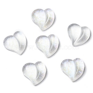 Translucent Resin Cabochons, Glitter Heart, Clear, 15.5x16x6.5mm(RESI-B016-03B)