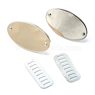 (Defective Closeout Sale: Scratched) Zinc Alloy Bag Decorative Clasps, Stamping Blank Tags, with Shim, Oval, Mixed Color, Oval: 2.6x4.7x0.2~1.7cm(PURS-XCP0001-07)
