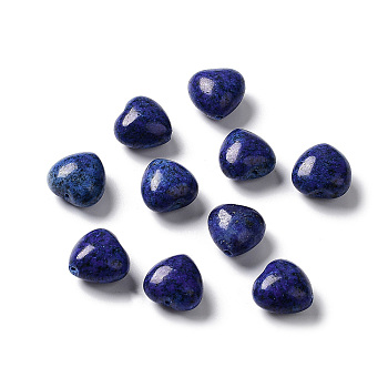 Natural Lapis Lazuli Beads, Dyed, Heart, 14.5~15x14.5~15x8.5~9mm, Hole: 1mm
