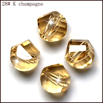 Imitation Austrian Crystal Beads, Grade AAA, Faceted, Polygon, Gold, 6mm, Hole: 0.7~0.9mm