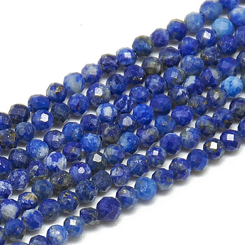 Synthetic Lapis Lazuli Beads Strands, Faceted, Round, 2~2.5mm, Hole: 0.3mm, about 177pcs/strand, 14.9 inch