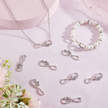 50Pcs Tibetan Style Alloy Infinity with Word Hope Connector Charms(TIBE-SC0004-59)-4