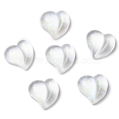 Clear Heart Resin Cabochons
