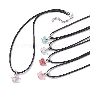 Mixed Color Butterfly Glass Necklaces