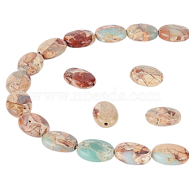 14mm Oval Aqua Terra Jasper Beads