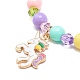 Colorful Acrylic Beaded Stretch Bracelet with Alloy Enamel Charms for Women(BJEW-JB08725)-5