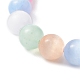 bracelet extensible en perles rondes en sélénite naturelle teint(BJEW-JB09411-01)-3