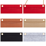 5Pcs 5 Colors Wool Felt Purse Organizer Insert, Mini Envelope Handbag Shaper Premium Felt, Bag Accessories, Rectangle, with Alloy Grommets, Mixed Color, 7x17x0.6cm, Hole: 10mm, 1pc/color(FIND-WR0007-40B)