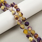 Dyed Natural Jade Beads Strands, Faceted, Twist, with Seed Beads, Goldenrod, 10x9~10x9~10mm, Hole: 1mm, about 33pcs/strand, 15.35''(39cm)(G-U023-A20-01H)