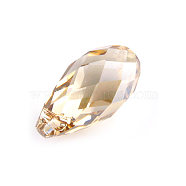 Austrian Crystal Pendant, Faceted Briolette Drop, Crystal Golden Shadow, 8.5mm wide, 17mm long(6010-17X8.5MM-GSHA)