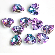 Glass Charms, DIY Accessories for Jewelry Making, Faceted Heart, Medium Orchid, 14x14mm(GLAA-WH0025-41)