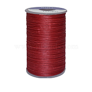 Waxed Polyester Cord, 6-Ply, Dark Red, 0.55mm, about 38.27 yards(35m)/roll(YC-E006-0.55mm-A11)