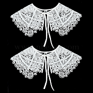 Polyester Computerized Embroidery Collar, Detachable Lace Neckline Trim, Garment Accessories, White, 248x530x1.6mm(AJEW-WH0258-758)