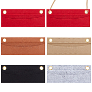 WADORN 5Pcs 5 Colors Wool Felt Purse Organizer Insert, Mini Envelope Handbag Shaper Premium Felt, Bag Accessories, Rectangle, with Alloy Grommets, Mixed Color, 7x17x0.6cm, Hole: 10mm, 1pc/color(FIND-WR0007-40B)