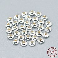925 Sterling Silver Spacer Beads, Saucer Beads, Silver, 5x2.5mm, Hole: 1.5mm(X-STER-T002-207S)
